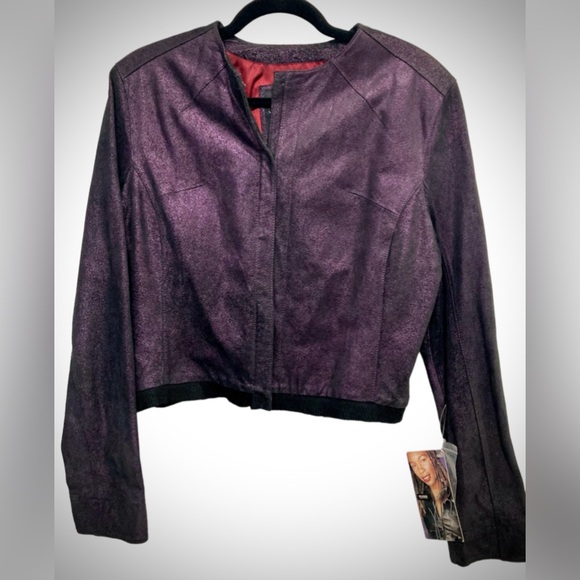NWT Vintage Purple Bomber Jacket - Picture 1 of 8